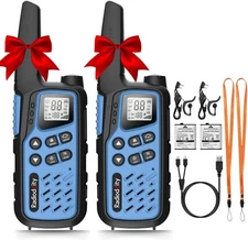 Long Range Walkie Talkie 2 Set 50 Mile Two Way Radio Charge Headset Waterproof