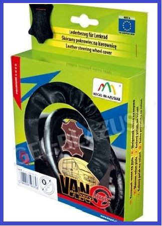 Steering Wheel Protective Cover Black Leather Car Van 14" 36 - 38cm - Picture 1 of 4