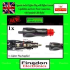 1x 12/24V Higher Current Cigarette Screwed 8A Lighter Socket Plug Strain Relief