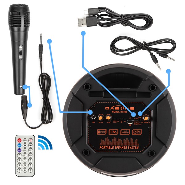 Alternate view of 6000w Portable Bluetooth Party Speaker Sub Woofer Heavy Bass Sound System Mic