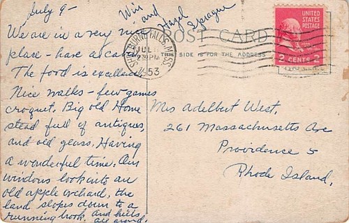 Postal MA: Iglesia Metodista, Shelburne Falls, Massachusetts, publicada 1953 - Imagen 2 de 2