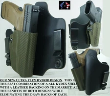 IWB RIGHT HAND HYBRID FULL KYDEX SHELL ULTRA FLEX OD GREEN GLOCK, SIG, AND MORE