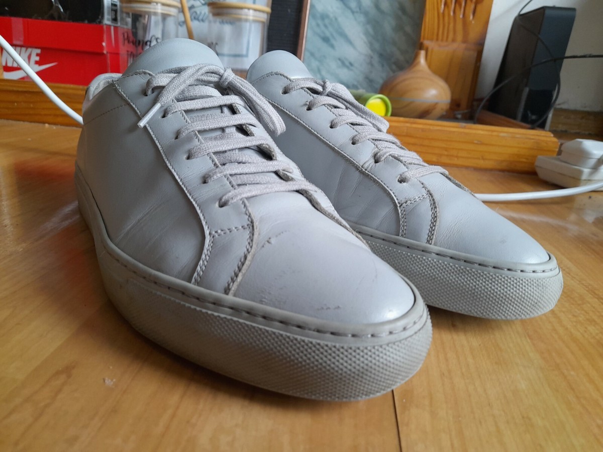 Common Projects Achilles Low Grey Leather Lace Up Trainers Common Projects Achilles Low Grey Leather Lace Up Trainers
