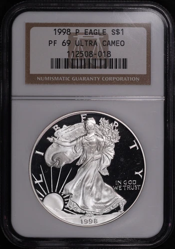 1998-P American Silver Eagle NGC PF-69 Ultra Cameo