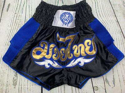 MUAY THAI SHORTS Blue and Black Small