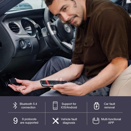 Bluetooth OBD2 Scanner Wireless Car Diagnostic Tool for iOS & Android - Picture 2 of 9