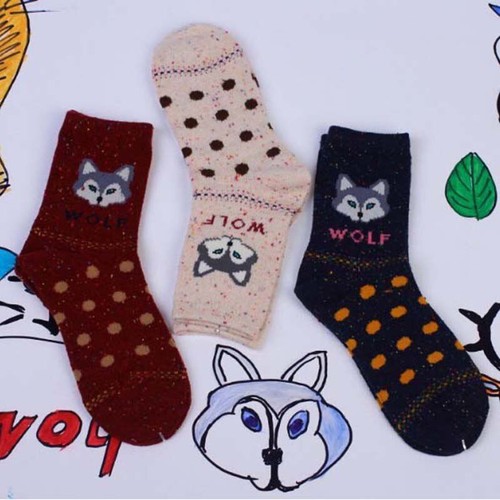 3 Paar Cartoon Tier Elch Reh Weich Bequem Baumwollsocken Dick Freizeit Kleidung - Bild 4 von 11