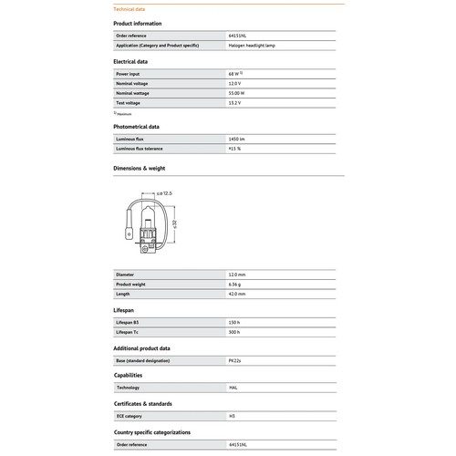 OSRAM Night Breaker Laser H3 Halogen Lamps 12V 55W Auto Fog Bulb Germany 64151NL - Picture 3 of 6