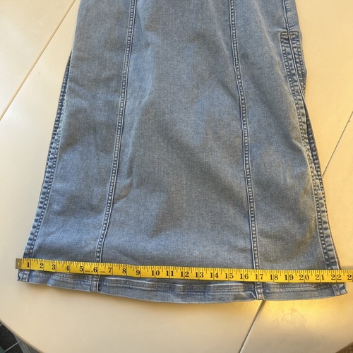 Maxi abito lungo senza maniche completo spacchi laterali denim anni '90 AMERICAN EAGLE taglia 2 - Foto 10 di 19