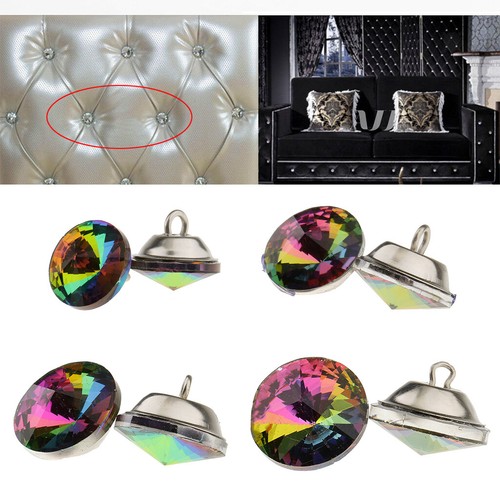 25 Colorful Crystal Upholstery Buttons Sewing Button for Sofa DIY Decor 20mm - Picture 9 of 12