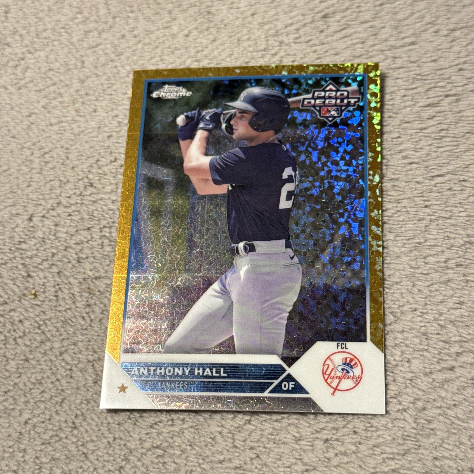 2023 Topps Pro Debut Chrome #PDC-13 Gold Anthony Hall 41/50 New York Yankees