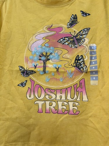 NWT Oshkosh Butterfly Joshua Tree Shirt Top Girls Short Sleeve Yellow many sizes - Picture 3 of 4