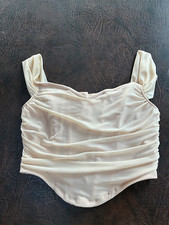 Size M  6 SHEIN Beige Corset Top Cropped