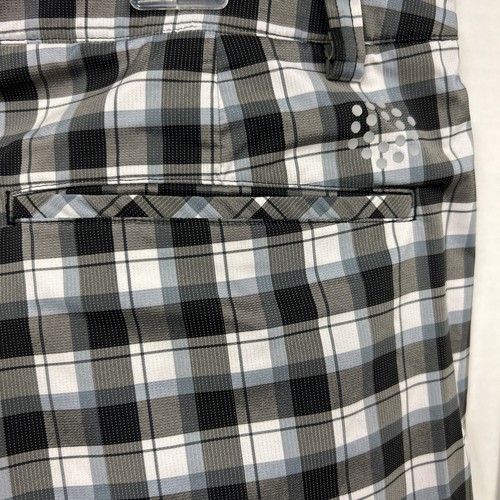PUMA Sport Lifestyle Golf Shorts Men's 36 waist, multicolored plaid. Pre-owned - Picture 6 of 6