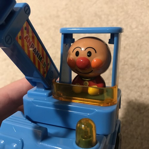 Anpanman Toy Construction Car Vehicle Blue Crane Truck Turns Joy Palette Toddler - Picture 10 of 12
