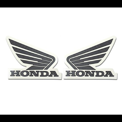 2 X "CARBON FIBER LOOK" WING LOGO BIKE FAIRING/FENDER/GAS TANK DECAL STICKER - Picture 2 of 2