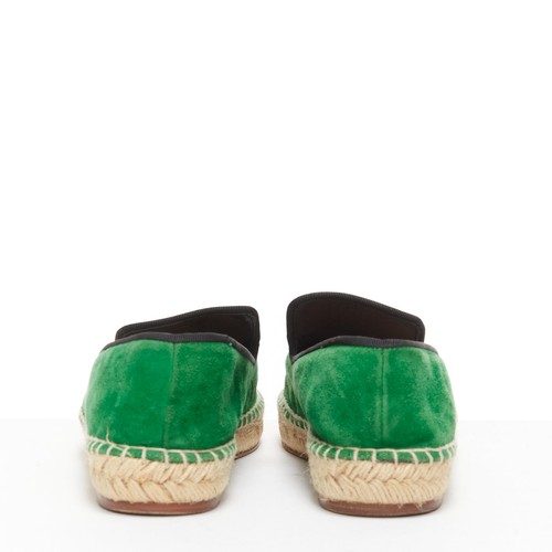 OLD CELINE Phoebe Philo green suede black grosgrain jute espadrilles EU38 - Picture 5 of 11