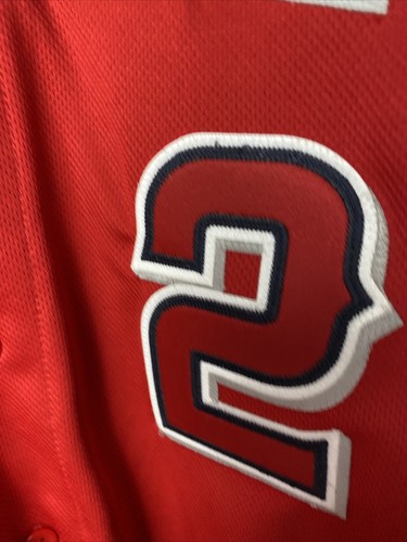 Majestic Flex Base Authentic Anaheim Angels # 2 Simmons Red Jersey Men’s Size 48 - Picture 7 of 21