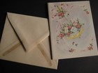UNUSED 1940s vintage double-fold notecard SHOWER Umbrella Full of Gifts, Flowers — photo 5