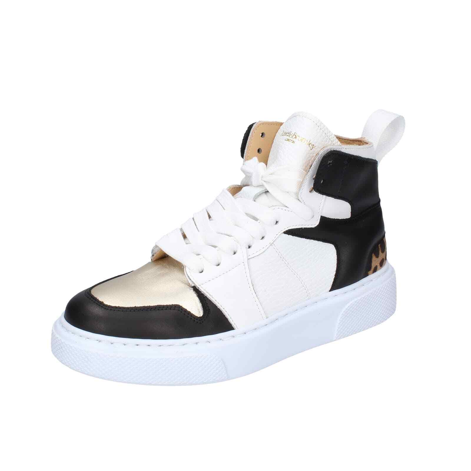 кроссовки scarpe donna RUSSELL & BROMLEY bianco pelle nero BC225