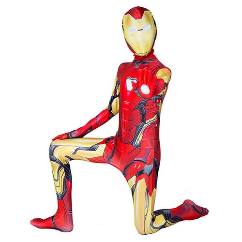Halloween Avengers Iron Man Superhero Adult Kid Costume Cosplay Outfit Jumpsuit~ - Picture 5 of 12