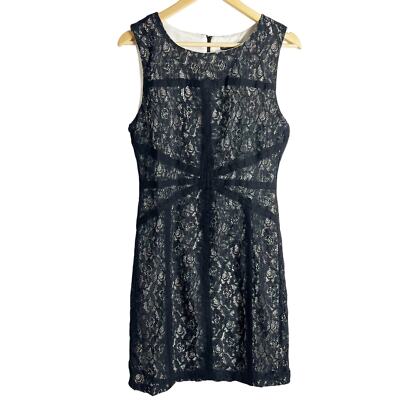 Bisou Bisou Black Lace Sleeveless Sheath Mini Dress Size 12 | eBay
