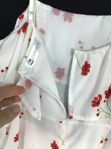 Cupshe Abito Midi Donna Medio Alto Basso Floreale Fata Matrimonio Spaghetti Strap - Foto 14 di 18