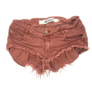 Brandy-Melville-Cutoff-Denim-Shorts-38-Low-Rise-Exposed-Pocket-Frayed-Hem-Womens