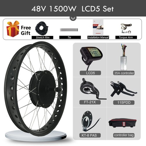 Snow Ebike Conversion Kit Rear Wheel 48V 1500W Rotate Brushless Hub Motor 20 26" - Picture 21 of 23