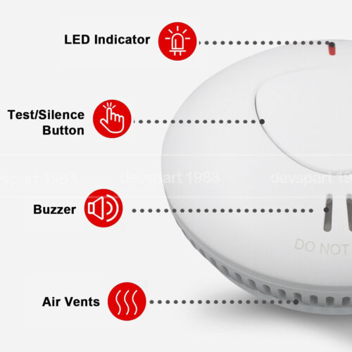 7 X Paired Wireless Interconnected Photoelectric Smoke Alarm Detector 10 Years - Picture 6 of 14