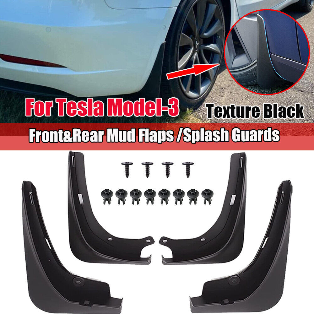 4pcs Mud Flaps Splash Guards Mudguard Fender for Tesla Model 3 Front Rear 17-23