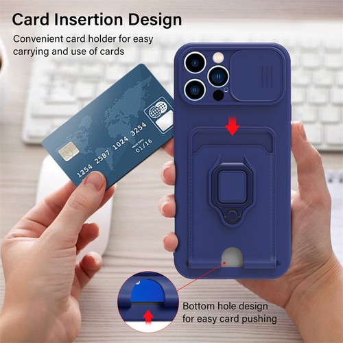 Ring Soft Case For iPhone 7 8 Plus X XR XS 11 12 13 14 15 16 Pro Max Card Cover - Picture 4 of 16