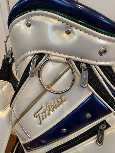 Titleist enamel blue/green line golf bag carry cart caddy bag rare japan used - Picture 3 of 24