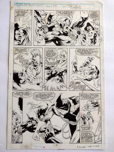 Original Comic Art ~ Avengers West Coast # 78 ~ U.S. Agent ~ All Action !