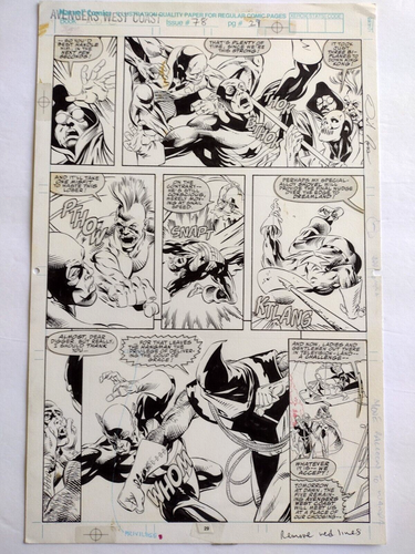 ORIGINAL COMIC ART ~ Avengers West Coast # 78 ~ U.S. Agent ~ ALL ACTION !!!