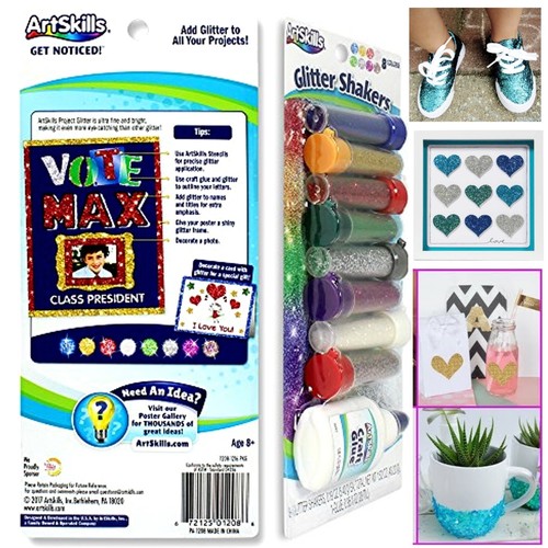 ArtSkills Glitter Shakers PLUS pegamento artesanal, 8 colores - Imagen 2 de 2