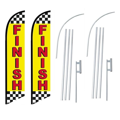 Acabado amarillo Swooper Flutter bandera pluma | 3 pies de ancho x 11,5 pies de alto - Imagen 3 de 3