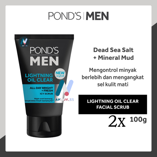 POND'S MEN Lightning Oil Clear Control Acne Bright Fresh Icy Facial Scrub 2X100g - Picture 17 of 21