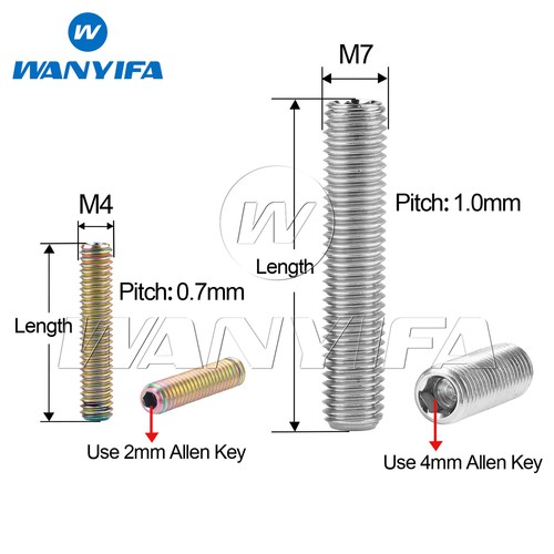 M4/M7 Titanium Bolt Hex Socket Head Cap Screw End Headless Bolt Length 8mm~50mm - Picture 2 of 9