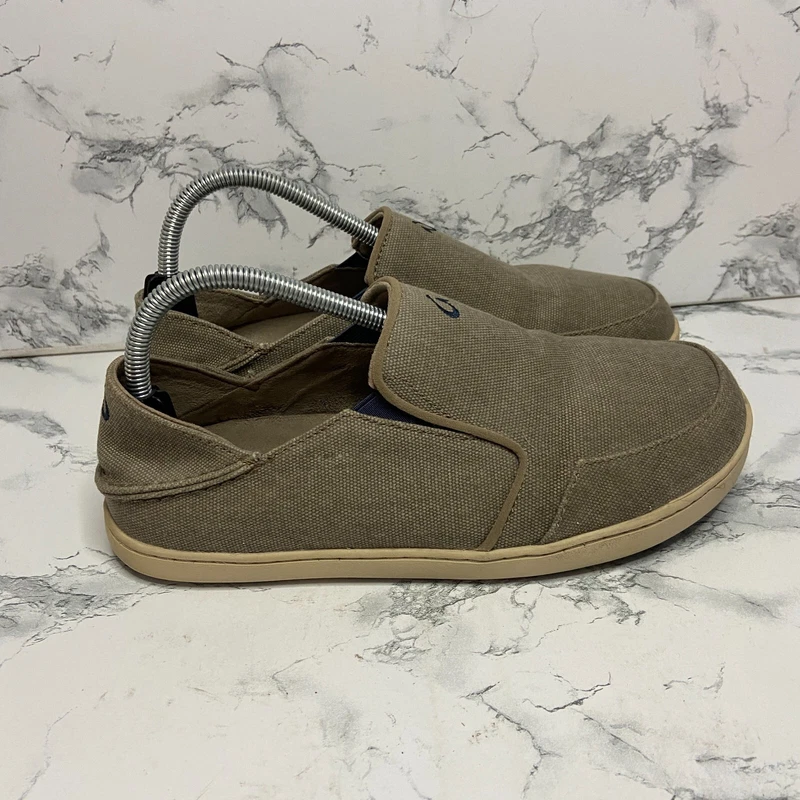 olukai nohea slip on canvas drop heel casual sneaker shoes
