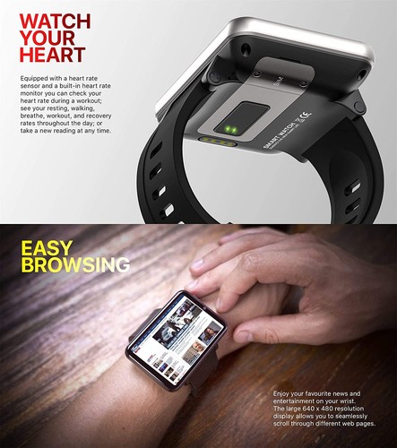 2.86" 4G LTE Smart PAD Phone Watch SIM GPS WiFi 5MP Camera Watch Unlocked L4C0 - Photo 11 sur 12