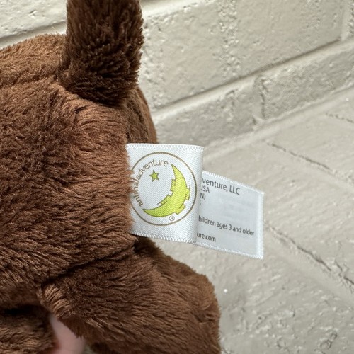 2017 Animal Adventure Dark Chocolate Brown Puppy Dog Plush Pink Bow & Heart 6” - Picture 4 of 7