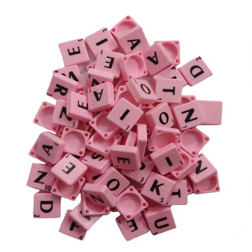 100 Plastik Scrabble Fliesen Weiß Schwarz Buchstaben Zahlen Für Basteln Alphabet - Bild 33 von 35