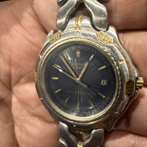 Reloj Hombre PULSAR by Seiko V722 2 Tonos Fecha Esfera Azul 40mm Clásico Acero Reparación - Imagen 4 de 12