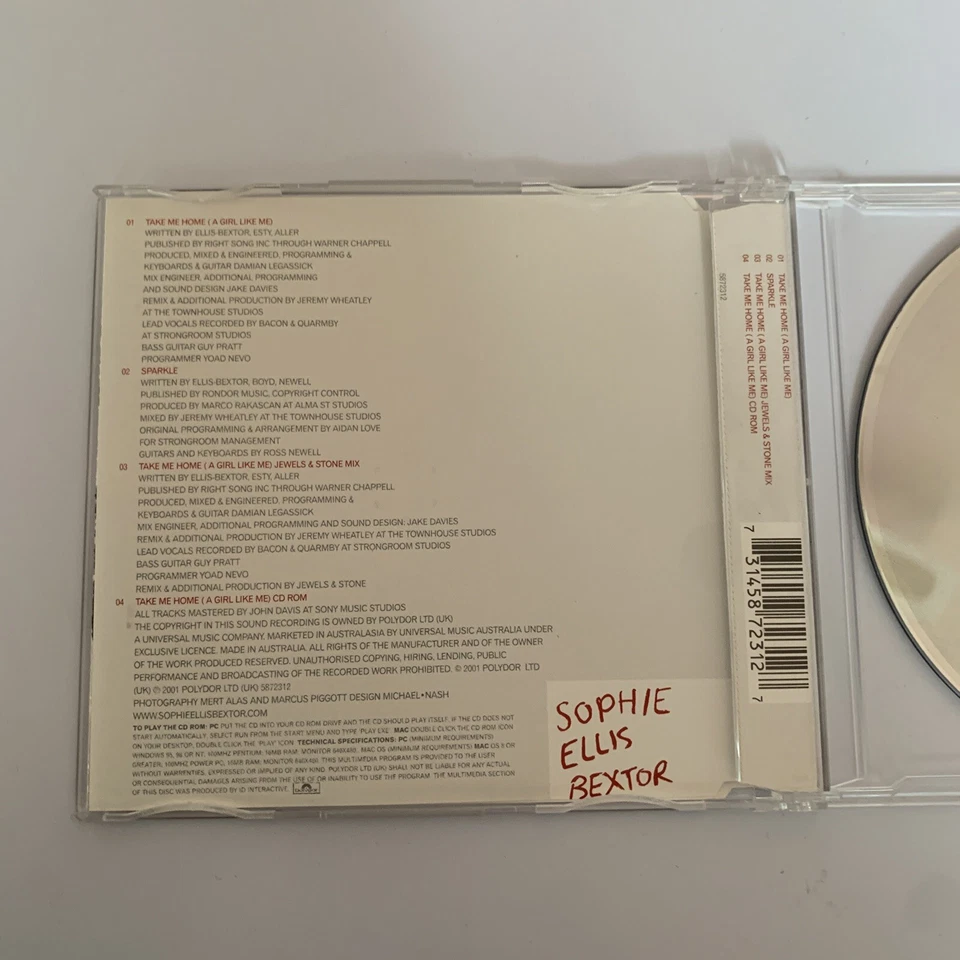 Sophie Ellis Bextor – Take Me Home (CD, Single, 2001) Enhanced CD - Image 4 of 4