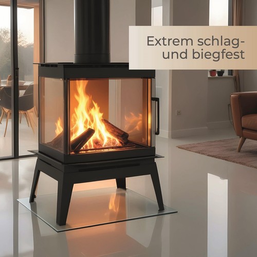 Kaminofen Glasplatte Funkenschutz Kaminplatte Glas Ofen Platte Bodenplatte Kamin - Bild 53 von 231