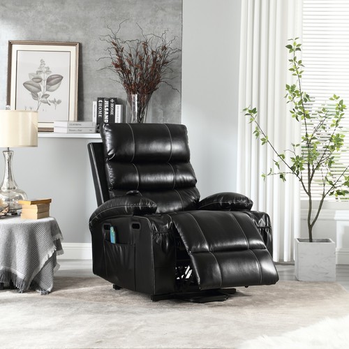 Elderly Power Lift Recliner Chair Electric Sofa w/ Cup Holder Extended Footrest - Picture 7 of 12