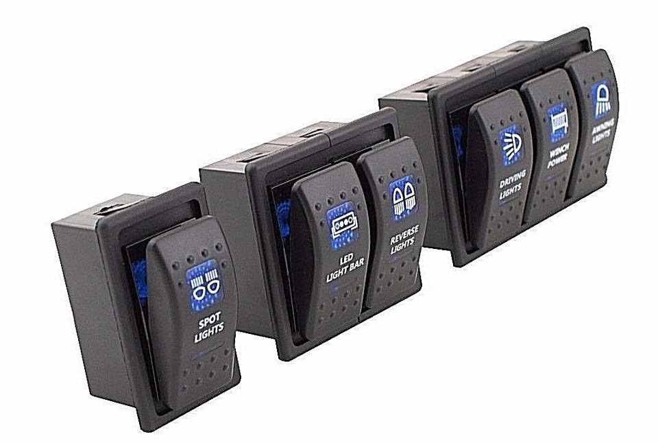 Rocker Switch Blue Red Fit ARB Carling LED Car Boat 12V 24V 5PIN 7PIN Spot Light