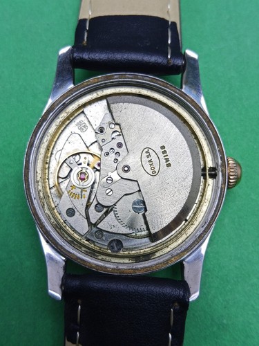 Vintage Doxa 14 Carat Steel&Gold Automatic Military Style Watch Working Okay - Picture 12 of 13