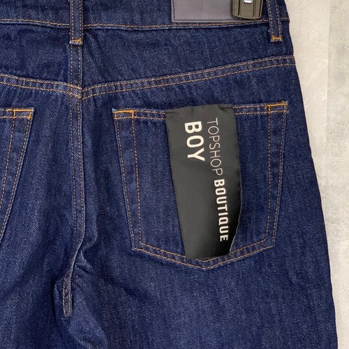 TOPSHOP BOUTIQUE Dark Wash High-Waisted Boyfriend Jeans SZ 6 - Picture 4 of 9